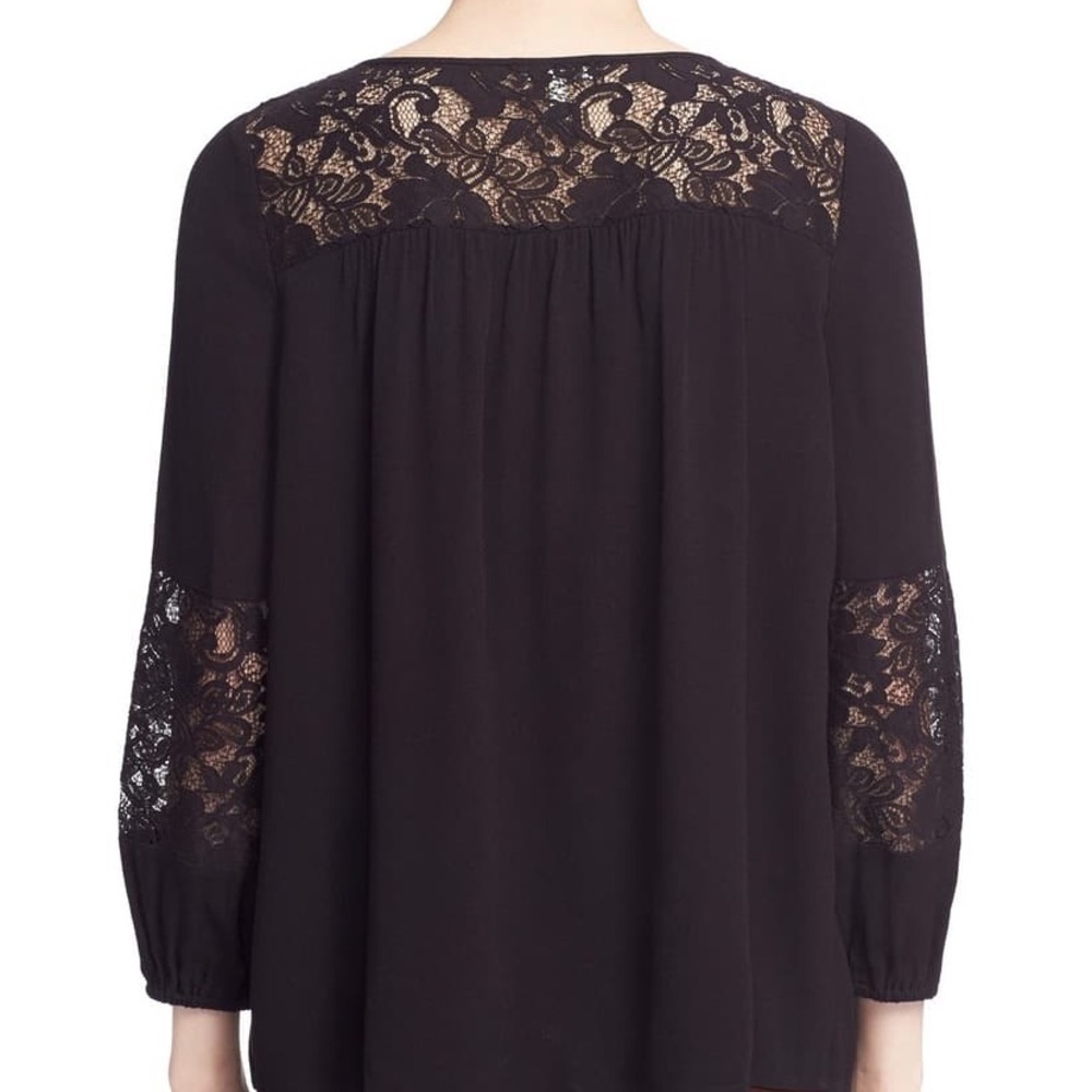 Joie coastal lace inset crepe top black - Picture 3 of 10
